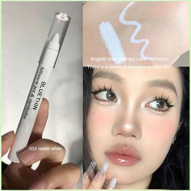 Highlighter Stick Cool Shimmer Shiny Pen 2 Color Eyes Makeup Glitter Eyeshadow Pen Face High Light Stick High Gloss Pen