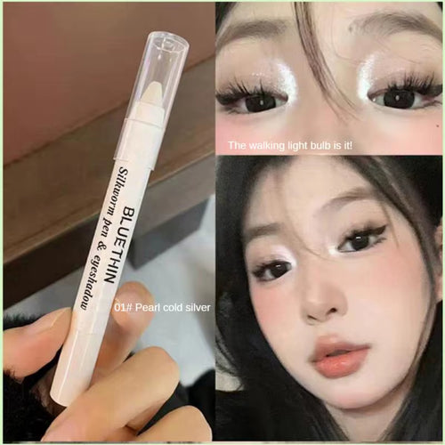 Highlighter Stick Cool Shimmer Shiny Pen 2 Color Eyes Makeup Glitter Eyeshadow Pen Face High Light Stick High Gloss Pen