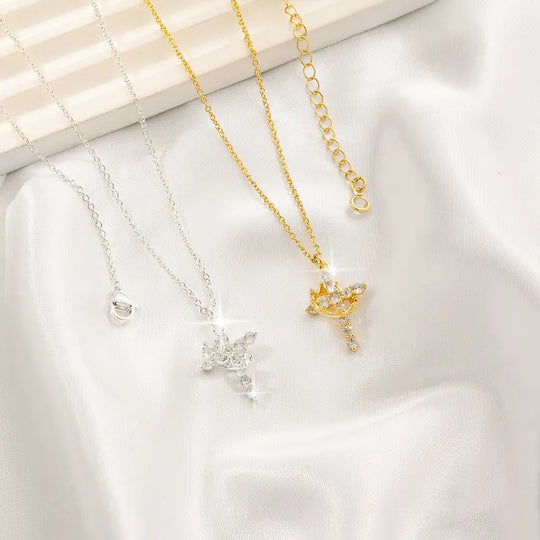 Genz™ Crown Cross Necklace